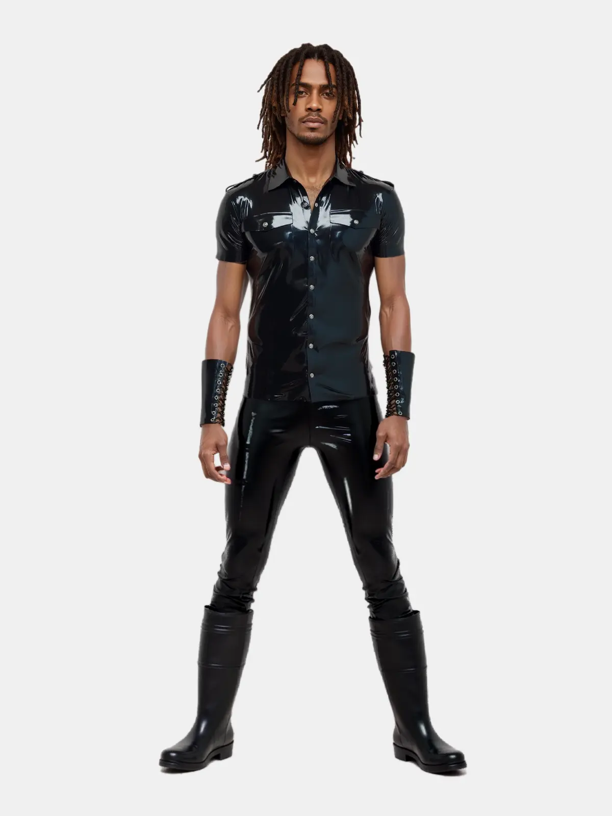 Black Latex Uniform Shirt Black Latex Uniform Shirt