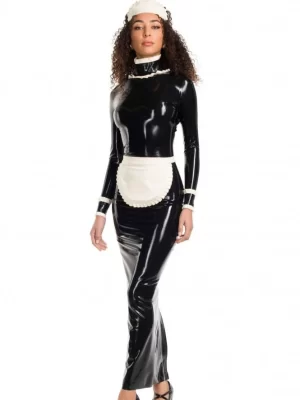 Latex Governess Maid's Rubber Uniform Dress