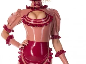 Latex Maid Roleplay Two Piece Rubber Uniform Dress