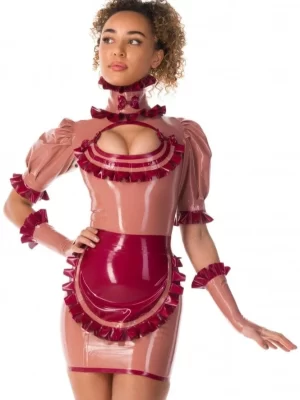 Latex Maid Roleplay Two Piece Rubber Uniform Dress