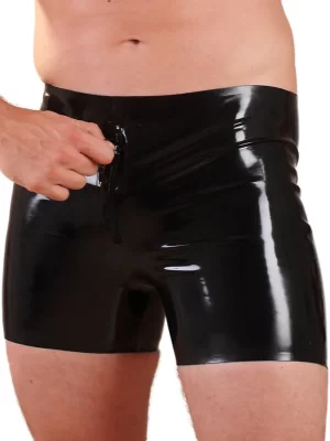 Latex Standard Short with Front Zipper