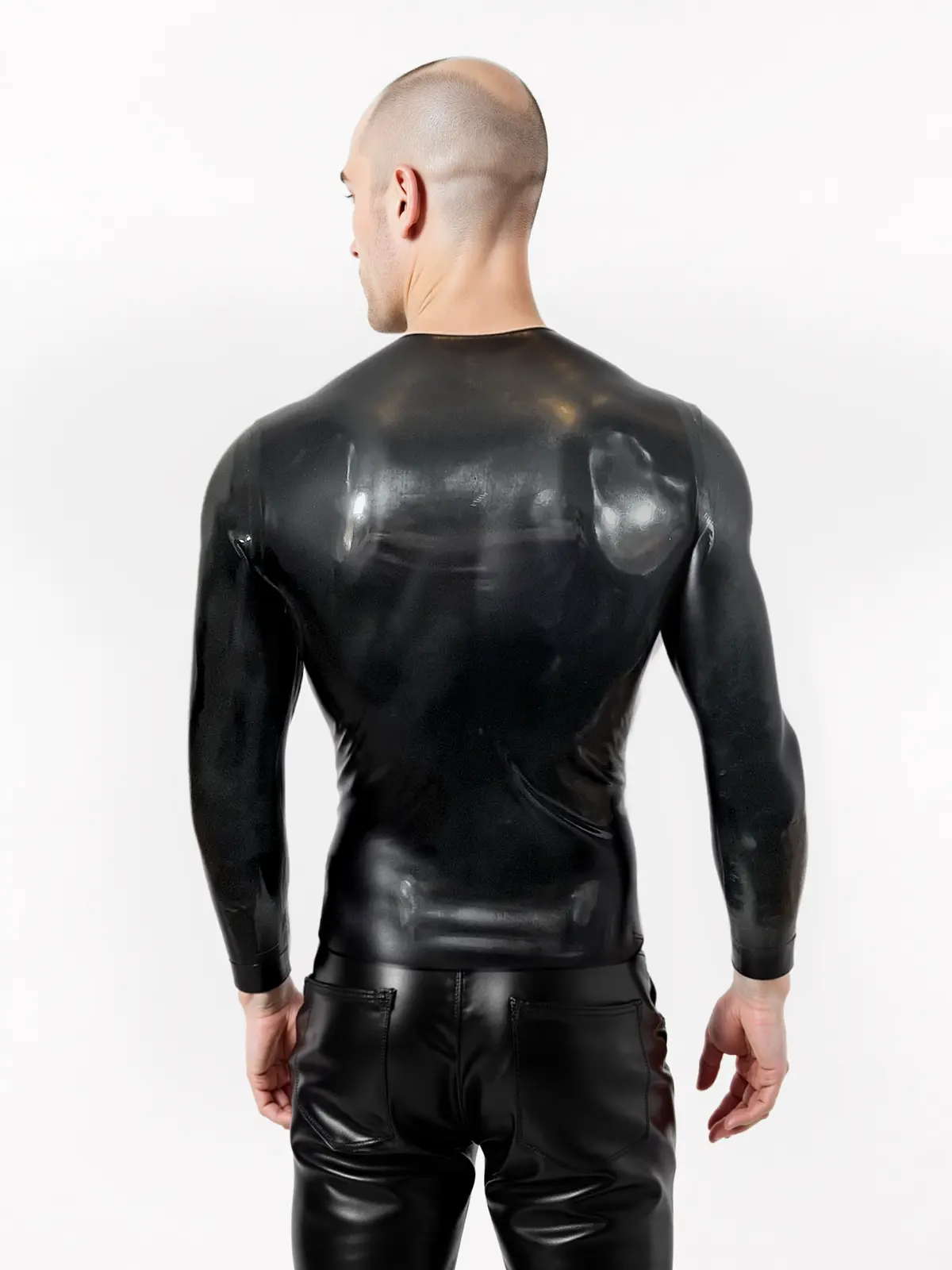 Latex Long Sleeve Crew Neck T-Shirt Latex Long Sleeve Crew Neck T-Shirt