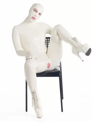Latex Womens Catsuit With Condoms
