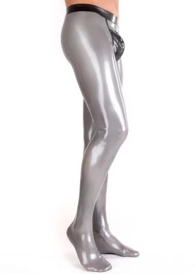 Latex Mens Tights With Zip And Condom