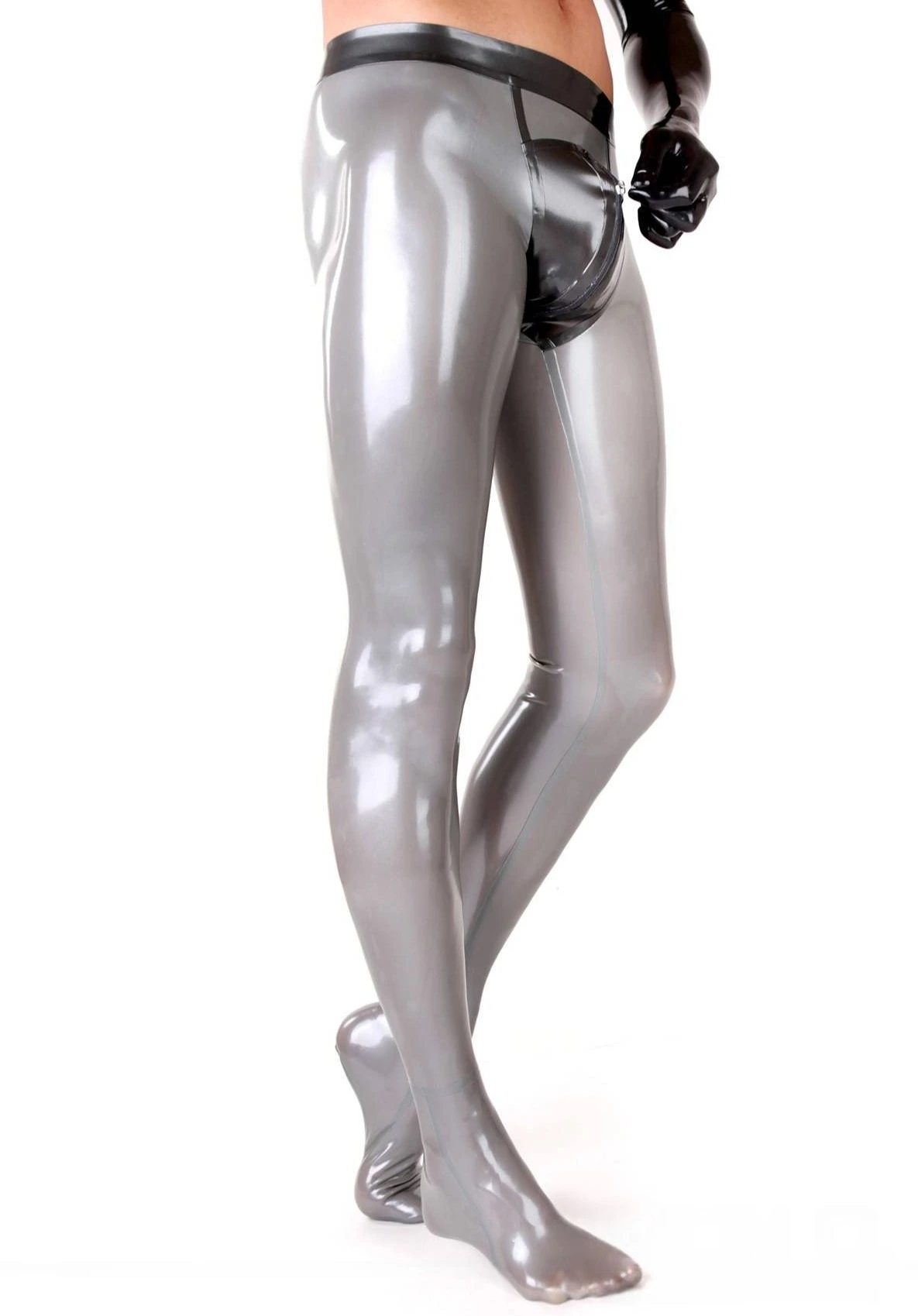 Latex Mens Tights With Zip And Condom Latex Mens Tights With Zip And Condom