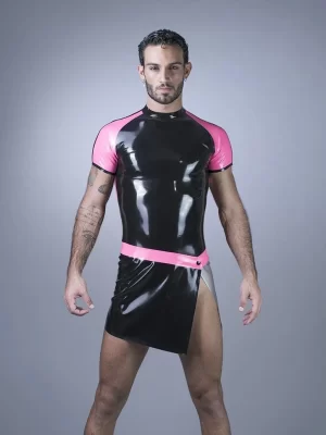 Latex Short Pareo With Opening At The Side