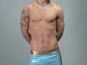 Latex Basketball Shorts With Waistband And Side Band