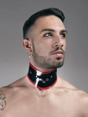Latex Soft Postur Collar Embellished With Studs