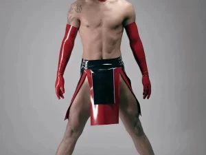 Latex Skirt With Panels