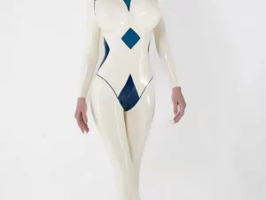 Latex Geometric Paneled Catsuit