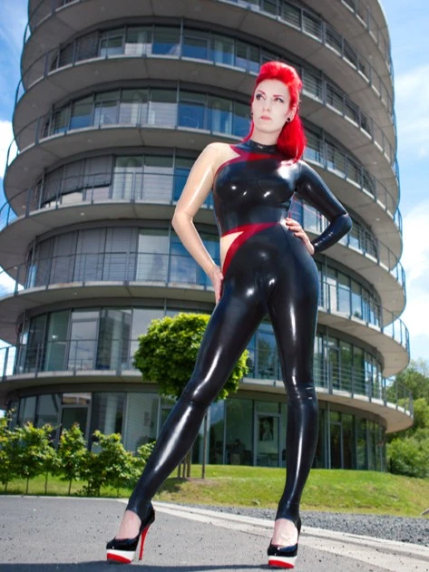 Latex Ivory And Translucent Amber Catsuit Latex Ivory And Translucent Amber Catsuit