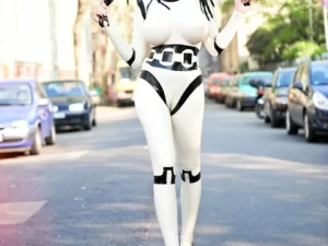 Latexový cosplay catsuit temné strany