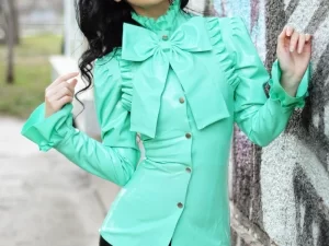 Latex Big Bow' Tailored Cocktail Shirt