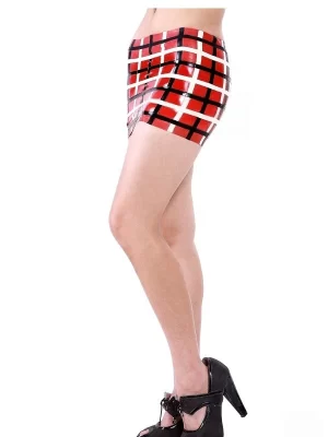 Latex Checkered Micro Mini Skirt