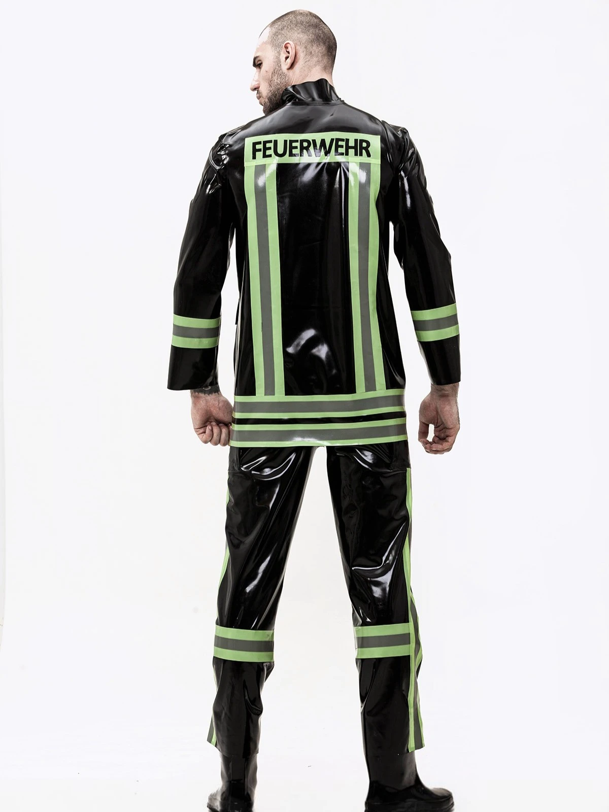 Latex Male rescue Service Uniform Jacket Latex Male rescue Service Uniform Jacket