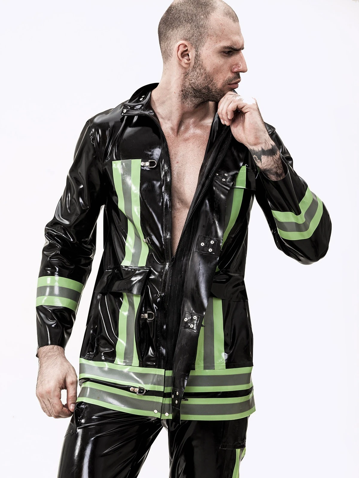 Latex Male rescue Service Uniform Jacket Latex Male rescue Service Uniform Jacket