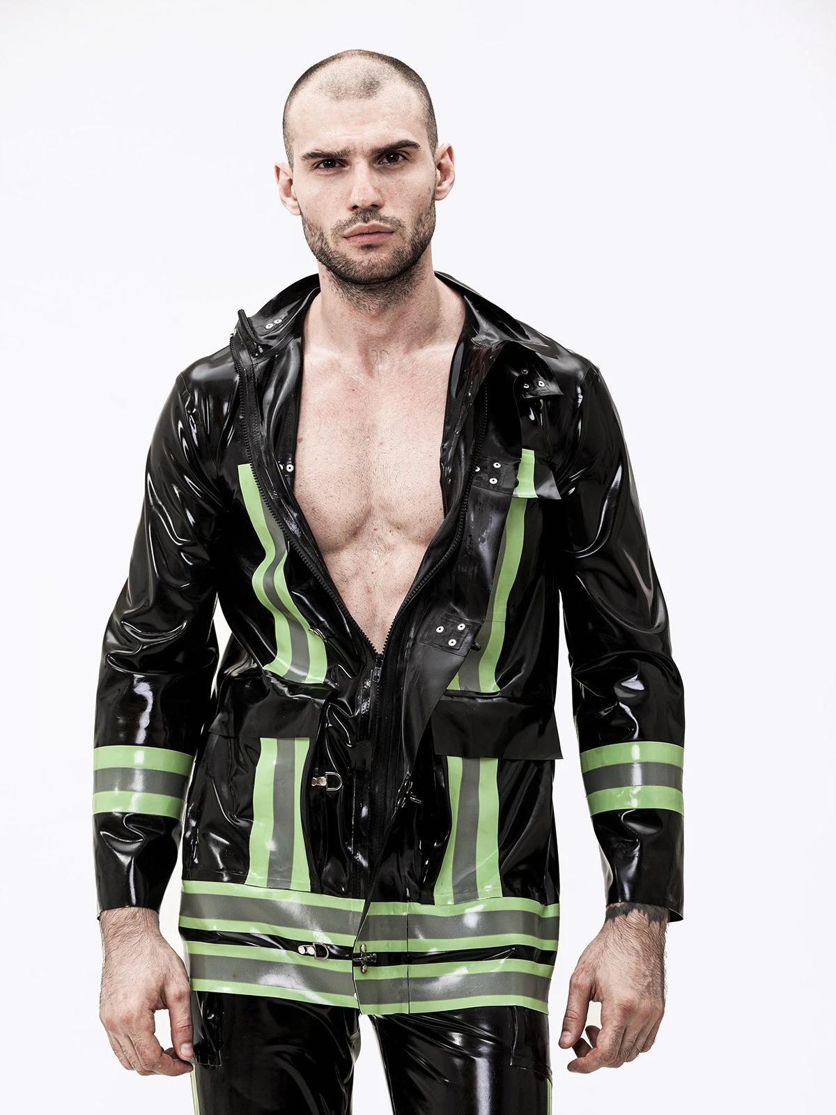 Latex Male rescue Service Uniform Jacket Latex Male rescue Service Uniform Jacket