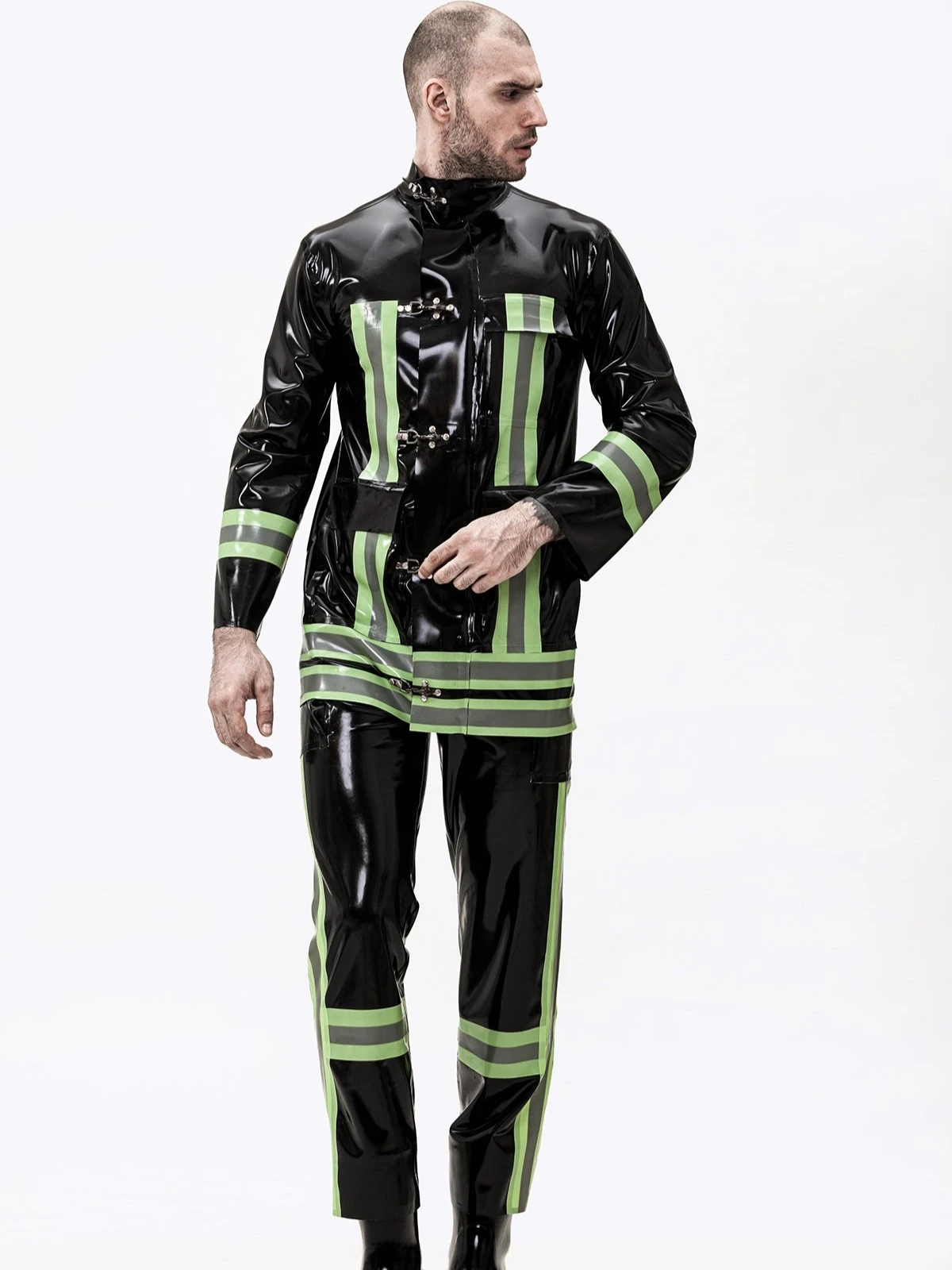 Latex Male rescue Service Uniform Jacket Latex Male rescue Service Uniform Jacket