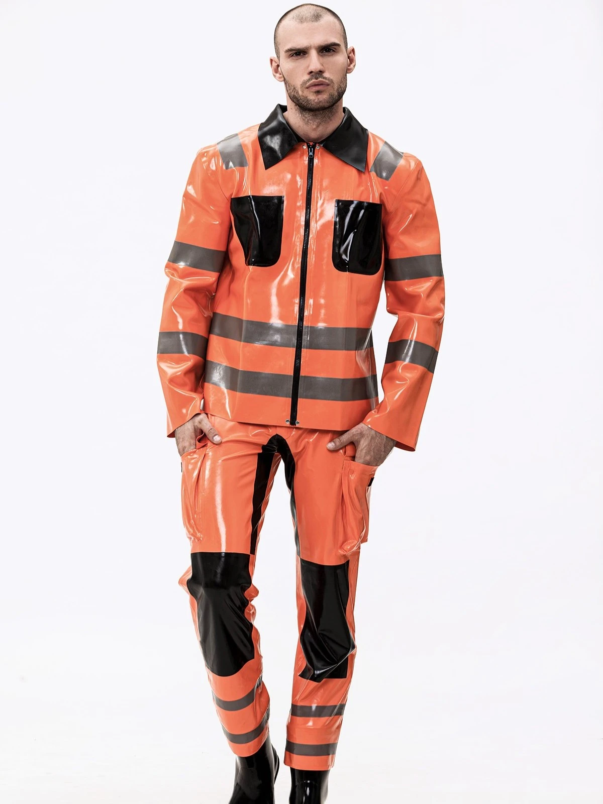 Latex Male Fireman Style Uniform Jacket Latex Male Fireman Style Uniform Jacket