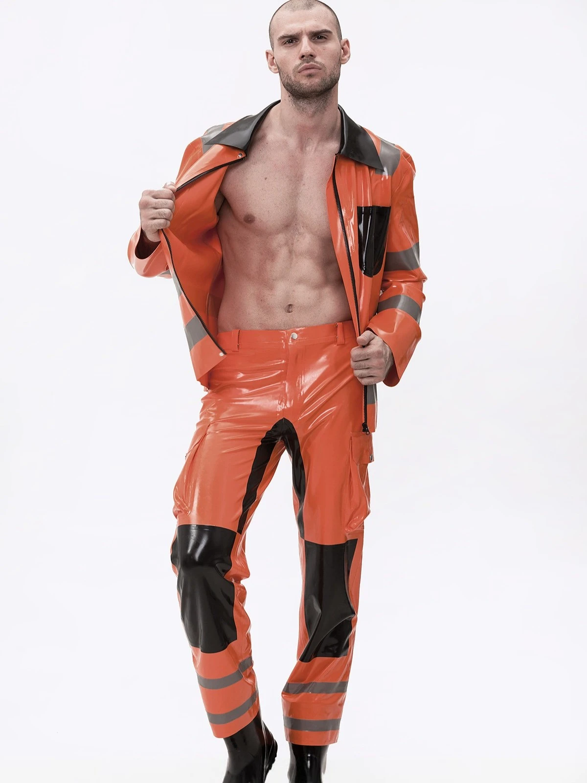 Latex Male Fireman Style Uniform Jacket Latex Male Fireman Style Uniform Jacket