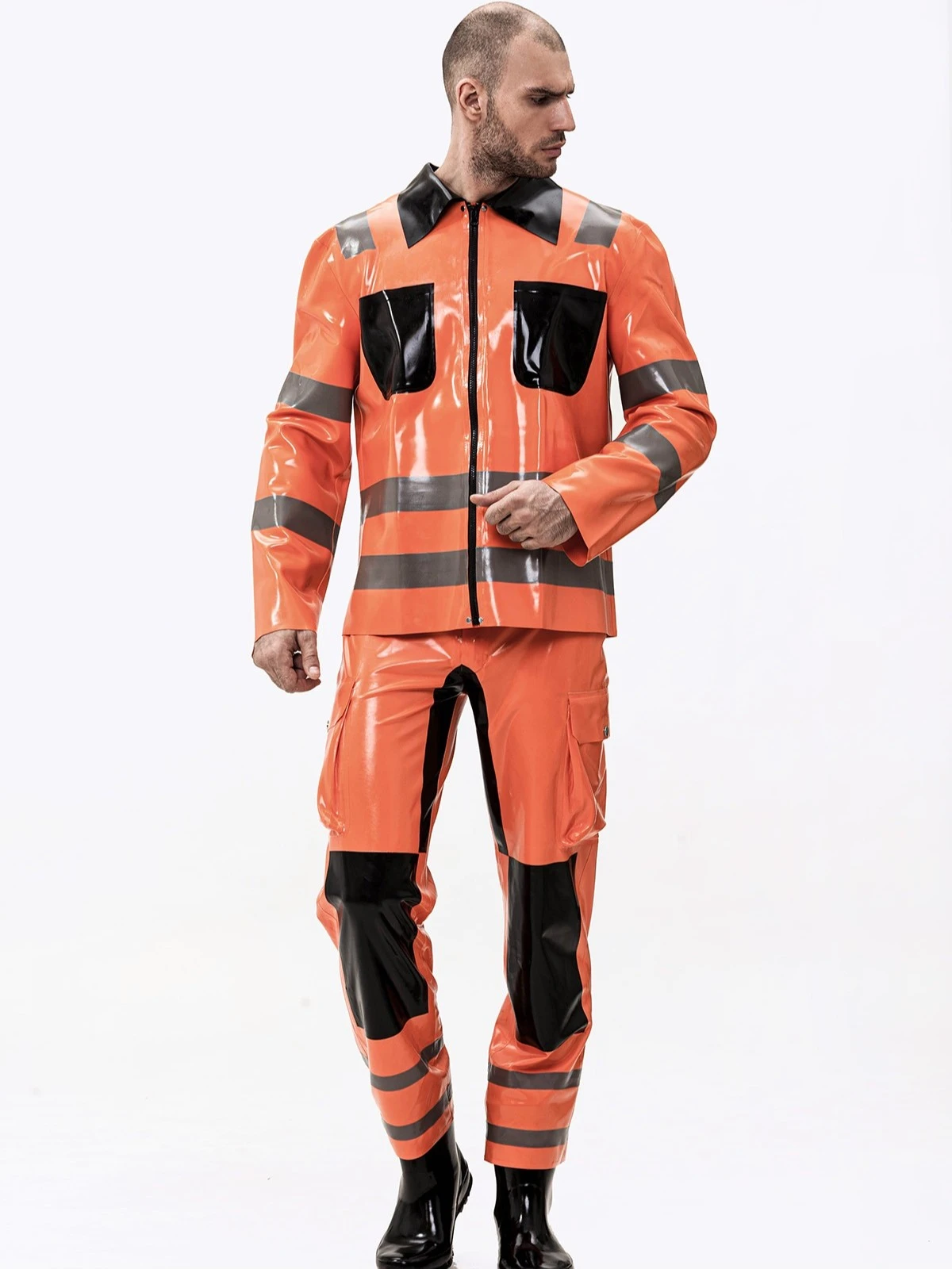 Latex Male Fireman Style Uniform Jacket Latex Male Fireman Style Uniform Jacket