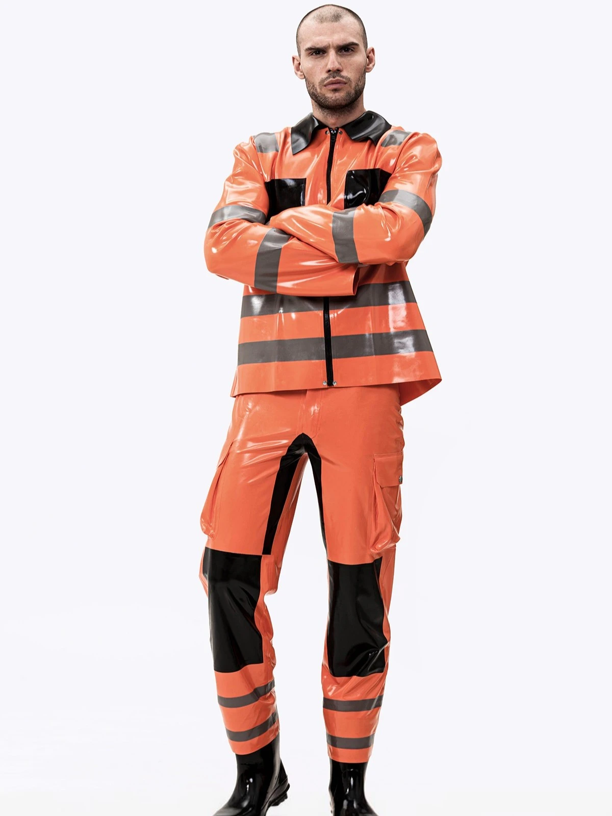 Latex Male Fireman Style Uniform Jacket Latex Male Fireman Style Uniform Jacket
