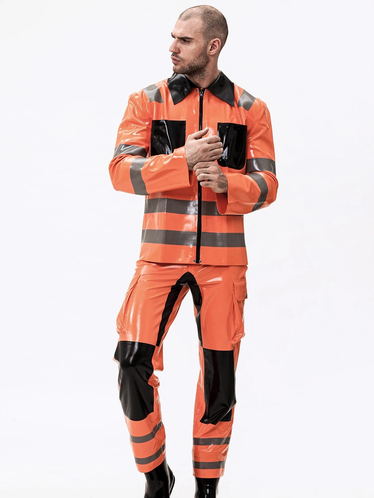 Latex Male Fireman Style Uniform Jacket Latex Male Fireman Style Uniform Jacket