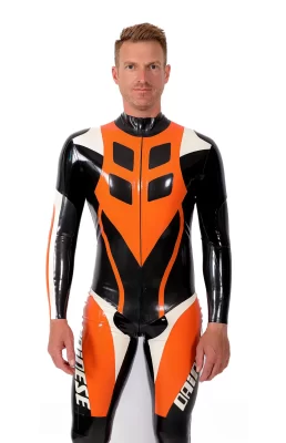 Male Latex Speedster MotoGP Style Motorcycle Suit