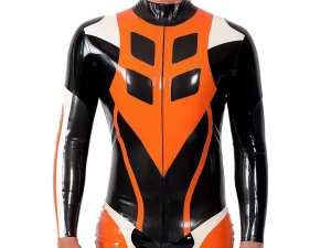 Male Latex Speedster MotoGP Style Motorcycle Suit