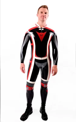 Male Latex Classic Moto Suit