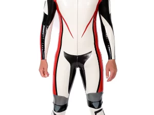 Male Latex Logo Branded Motorcycle Suit