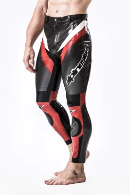 Male Latex Motorcycle Branding Pants