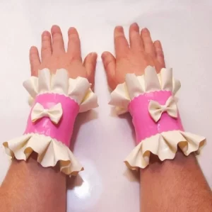 Latex Sissy Frilled Cuffs