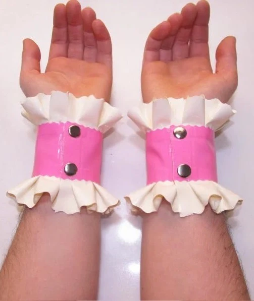Latex Sissy Frilled Cuffs Latex Sissy Frilled Cuffs