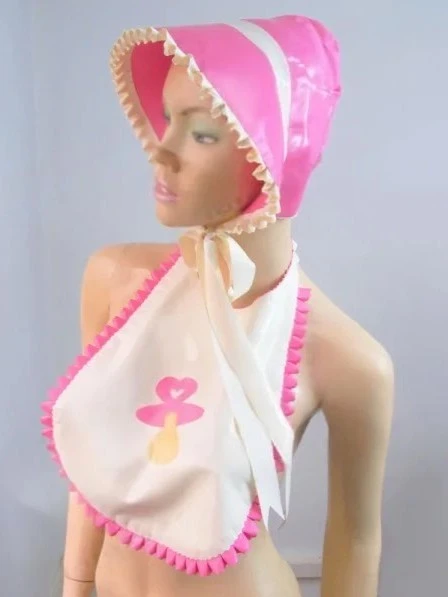 Latex Adult Baby Bonnet Latex Adult Baby Bonnet